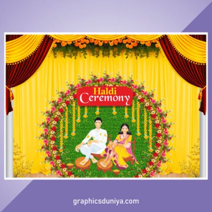 Haldi Ceremony Background Flex Banner Design cdr file